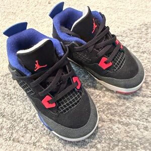 Toddler Black and Blue Air Jordan 4